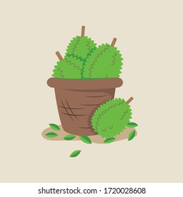 Many durian in the basket concept. 