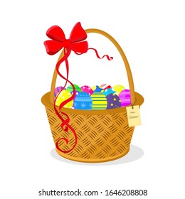 Many Easter eggs are in the basket