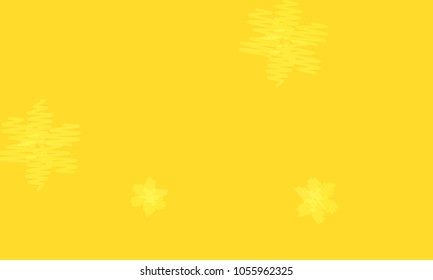 Many Embroidered Yellow Flowers of Different Size on Yellow Background