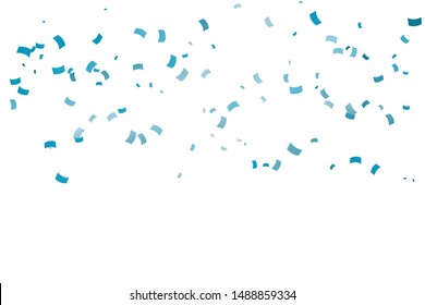 Many Falling Blue Tiny Confetti for  Celebration Event and Party Background. Vector