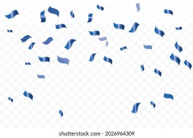 Many Falling Blue Tiny Confetti for  Celebration Event and Party Background. Vector