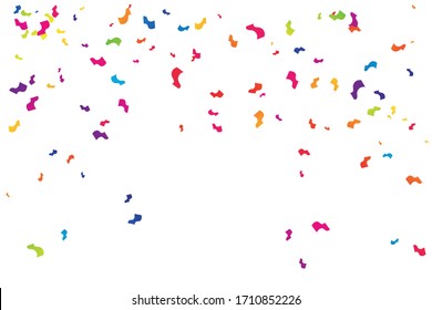 Many Falling Colorful Confetti.  Birthday & Celebration. Vector Illustration