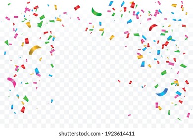 Many Falling Colorful Confetti Isolated On Stock Vector (Royalty Free ...