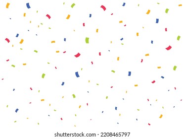 Many falling colorful confetti isolated on transparent background. Celebration banner. Vector