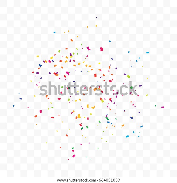 Many Falling Colorful Confetti On Transparent Stock Vector (Royalty ...