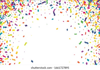 Many Falling Colorful Tiny Confetti Isolated On Transparent Background