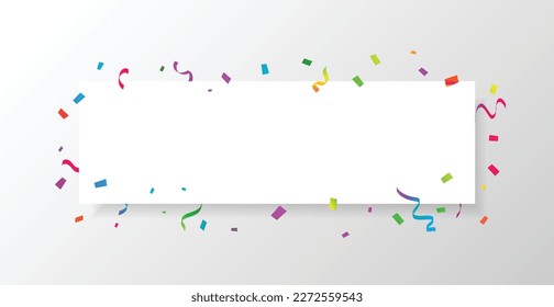 Muchos De Los Pequeños Y Coloridos Confetti Y Cinta En Fondo Blanco. Evento y fiesta de celebración.  Marco. Multicolorizado. Vector