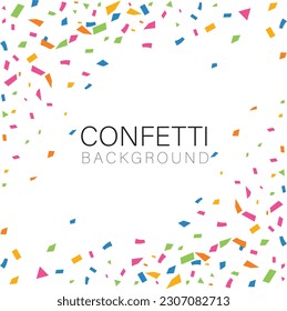 Many Falling Colorful Tiny Confetti And Ribbon On Transparent Background. Celebration Event and Party. Very colorful. vector