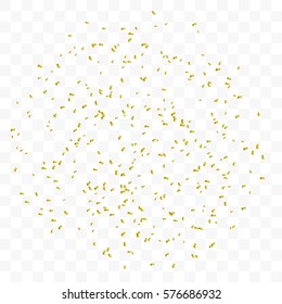 Many Falling Colorful Tiny Confetti Isolated On Transparent Background. Vector