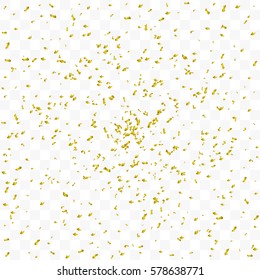 Many Falling Colorful Tiny Confetti Isolated On Transparent Background. Vector