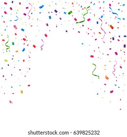 Celebration Background Template Confetti Colorful Ribbons Stock Vector ...