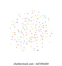 Many Falling Colorful Tiny Confetti Isolated On White Background. Explosion. Vector
