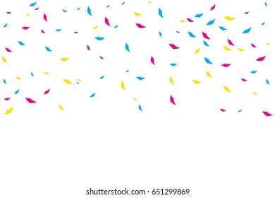 Many Falling Colorful Tiny Confetti On White Background. Explosion. Celebration. Festive. Vector