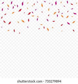 Many Falling Colorful Tiny Confetti On Transparent Background. Festive & Congratulations. Vector