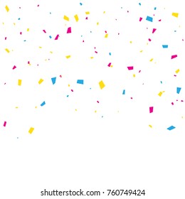Many Falling Colorful Tiny Confetti On Transparent Background. Celebration & Party. Vector