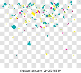 Many falling gold and tiny confetti pieces. vector background