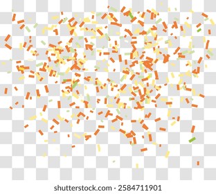 Many falling gold and tiny confetti pieces. vector background