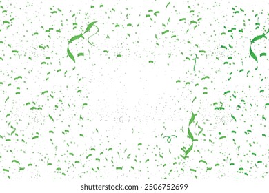 Many Falling Green Confetti On Transparent Background. Celebration and Party. Vector holiday festive celebration background with confetti green, Colorful confetti vector for the festival and party.