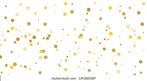 Many Falling Luxury Golden Confetti.  Birthday & Celebration. Vector Illustration