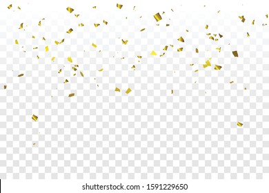 Many Falling Luxury Golden Confetti Birthday Stock Vector (Royalty Free ...