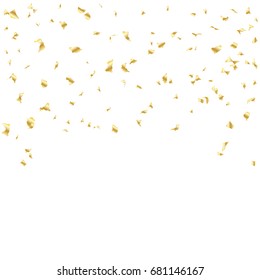Viele Falling Luxury Golden Confetti.  Geburtstag und Feier. Vektorillustration-Illustration