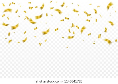 Many Falling Luxury Golden Tiny Confetti Stock Vector (Royalty Free ...