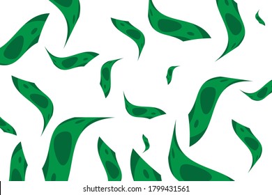 Many Falling Money Pattern Background. Vector