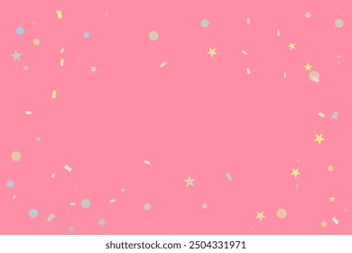 Muchos Confeti Pequeño Colorido Pastel Caído Aislado Sobre Fondo Rosa. Ilustración vectorial. Felicidades Fondo de pantalla