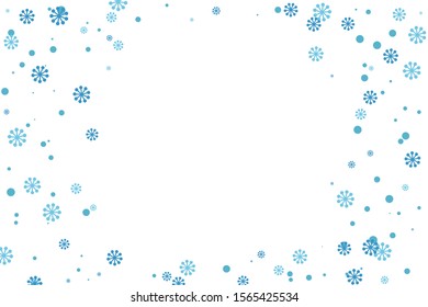 Many falling snowflake. Christmas Banner.  Festive New Year & Celebration Background. Vector