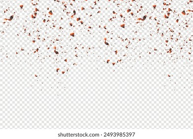 Many Falling Tiny Red Confetti Falling Isolated On Transparent Background. Switzerland, Singapore,Turkey, Japan, Indonesia Flag Color Concept Vector, Many Falling Red  Confetti Isolated on transparent