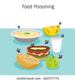 Many Flies flying Around Food, Drink And Fruits, Stomach, Internal Organs, Body, Physical, Sickness, Anatomy, Health