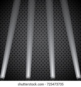 many floodlights from the bottom up shining