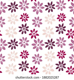 Viele Blumen sind mit Linien gezeichnet. Blumenhintergrund.