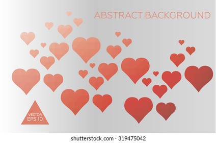 Many flying hearts. Simple design. Vector background to Valentine's Day.