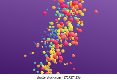 Many flying spheres of different sizes in empty space. Abstract background. 3d vector illustration. 