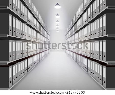 Many folders in archive. Vector illustration.