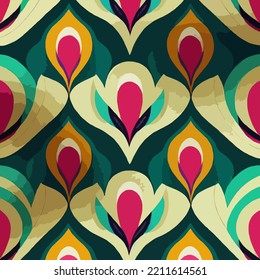 many forms fashion fabric design. Diagonal ikat stripes. Zigzag pattern seamless.Geometric chevron abstract illustration.
Tribal ethnic vector texture.