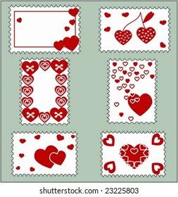 Many framework hearts. Vectors illustration