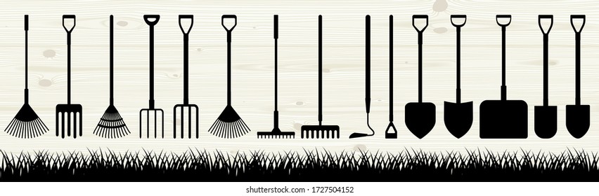 Many garden tools in the assembly