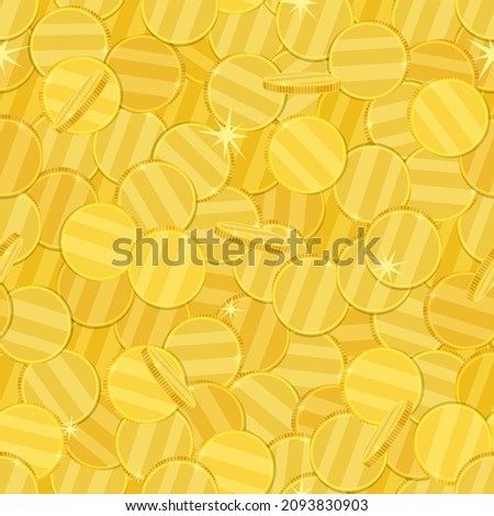 Many gold coins seamless pattern
