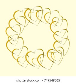 Many gold hearts