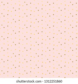 Many gold shiny glitter confetti on pink background. Vetorial 