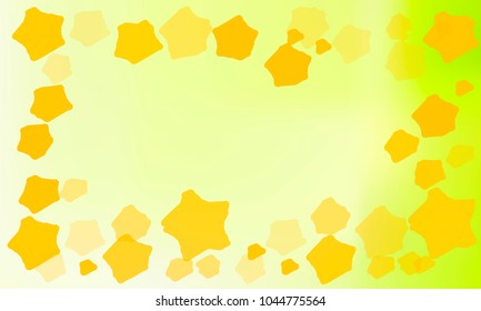 Many Golden Stars of Different Color Tone and Size on Green and Yellow Gradient Background