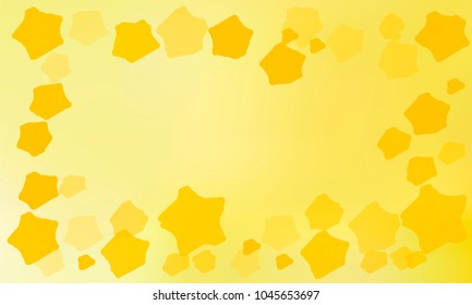 Many Golden Stars of Different Color Tone and Size on Green and Yellow Gradient Background