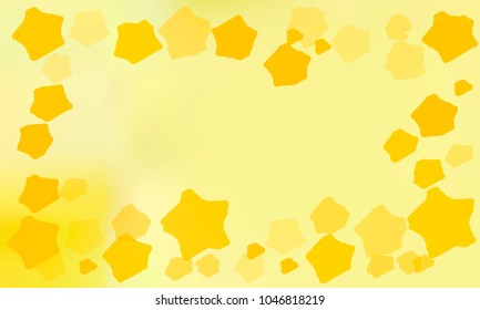 Many Golden Stars of Different Color Tone and Size on Green and Yellow Gradient Background
