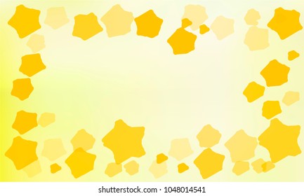 Many Golden Stars of Different Color Tone and Size on Green and Yellow Gradient Background
