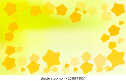 Many Golden Stars of Different Color Tone and Size on Green and Yellow Gradient Background