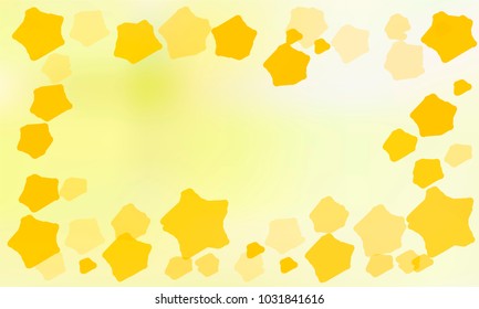Many Golden Stars of Different Size and Color Tone on Green and Yellow Gradient Background