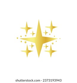 Many golden stars on white background 