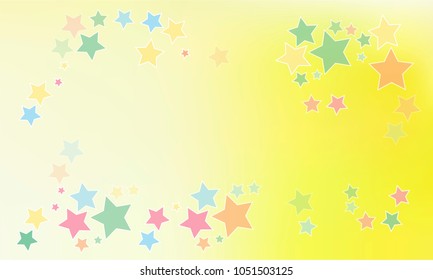 Many Golden Stars on Yellow Gradient Background